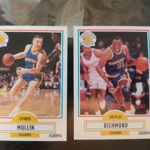 Lot of 2 1990 Fleer #66 Chris Mullin & 1990 Fleer #67 Mitch Richmond